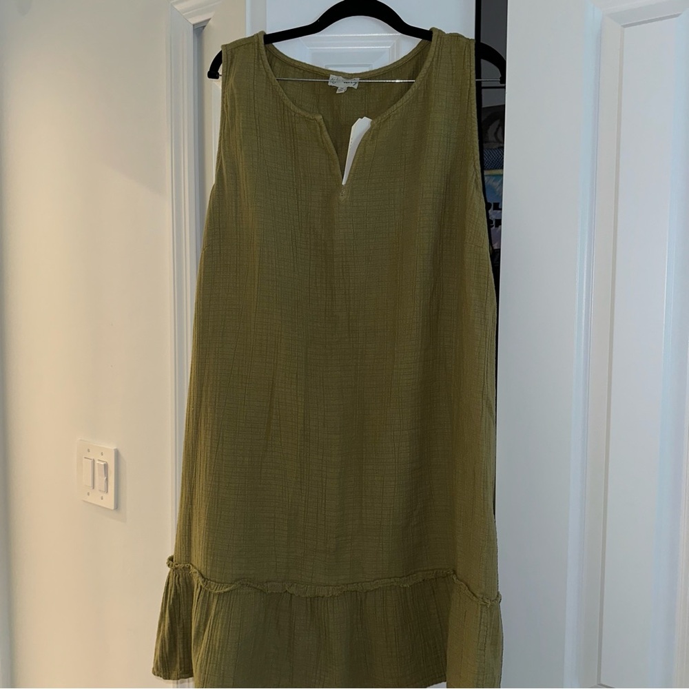 Wonderly Textured Olive Dress